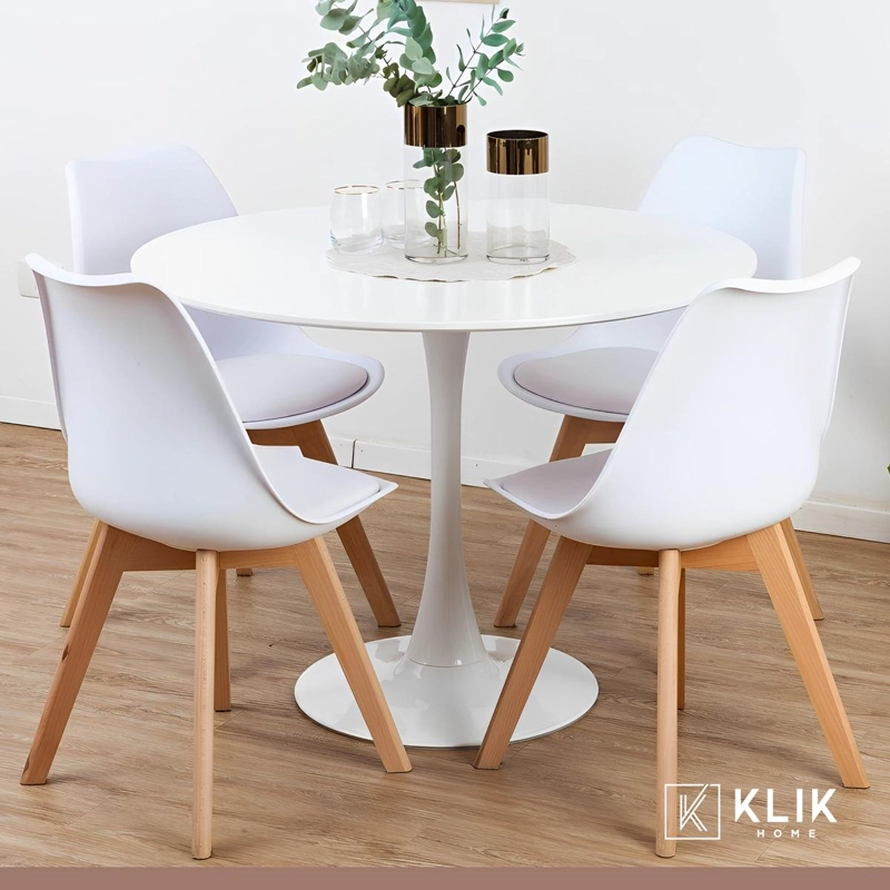 COMEDOR MESA TULIP BLANCA + 4 SILLAS TULIP BLANCAS - 2