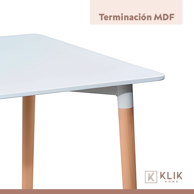 COMEDOR MESA EAMES CUADRADA BLANCA + 4 SILLAS TULIP NEGRAS - 7