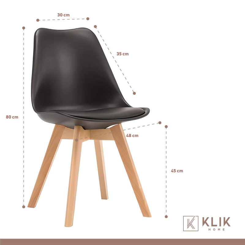 COMEDOR MESA RECTANGULAR NEGRA + 6 SILLAS TULIP NEGRAS - 6
