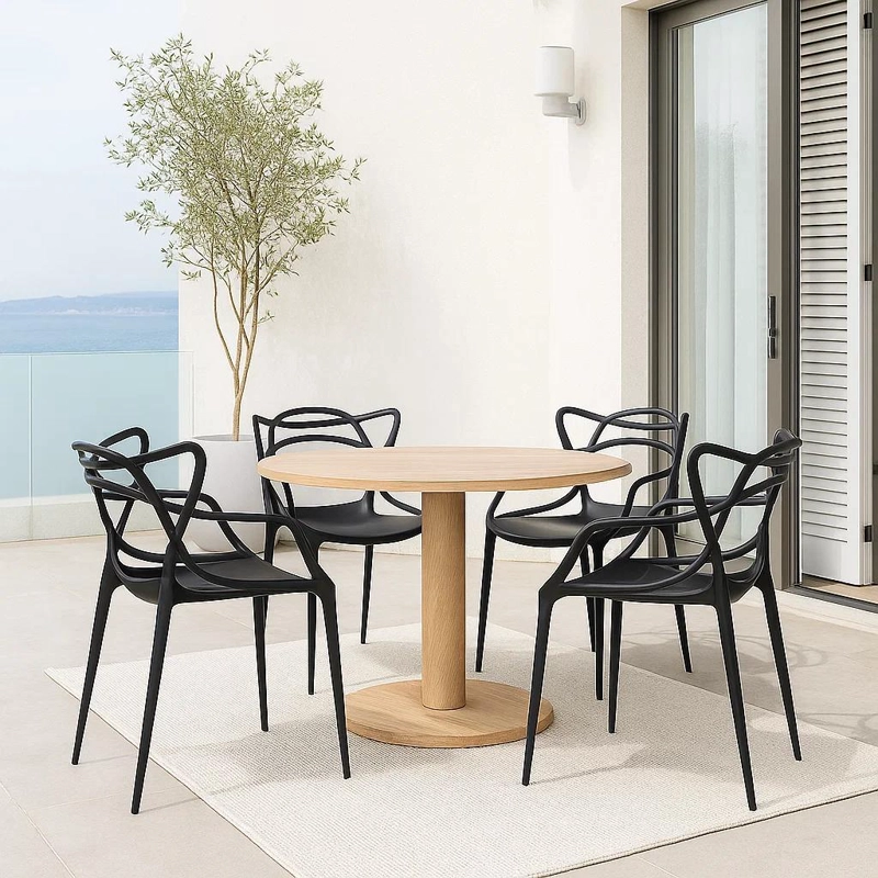 SILLAS TERRAZA O COMEDOR KLIK MUEBLES MASTER 1 CUERPO NEGRAS PACK 4 - 2