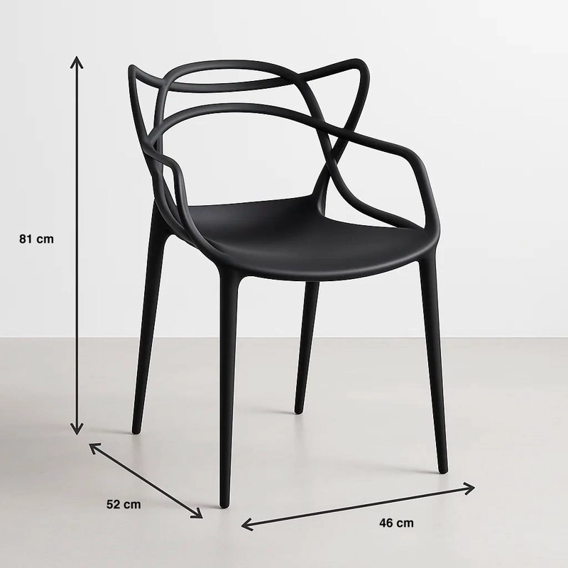 SILLAS TERRAZA O COMEDOR KLIK MUEBLES MASTER 1 CUERPO NEGRAS PACK 4 - 4