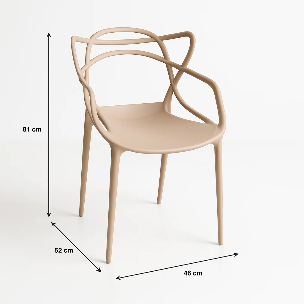 PACK DE 4 SILLAS DE TERRAZA O COMEDOR MASTER - BEIGE - 4