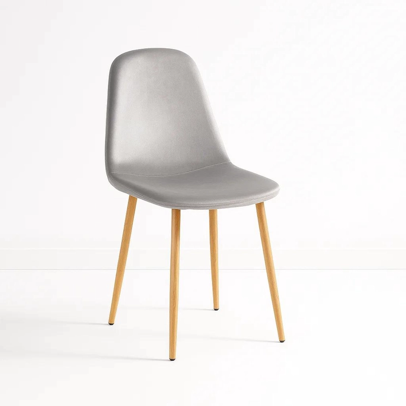 SILLA KLIK MUEBLES SPOON 1 CUERPO TERCIOPELO GRIS VELVET - 1