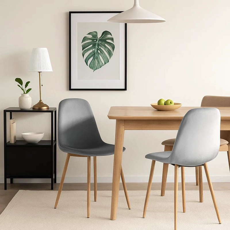 SILLA KLIK MUEBLES SPOON 1 CUERPO TERCIOPELO GRIS VELVET - 3