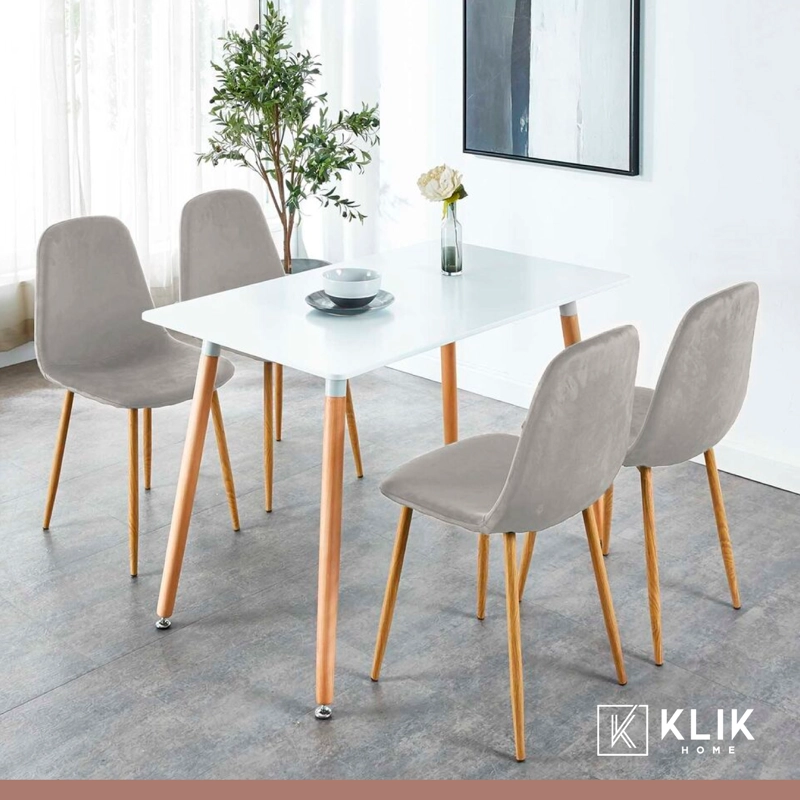 SILLA KLIK MUEBLES SPOON 1 CUERPO TERCIOPELO GRIS VELVET - 8