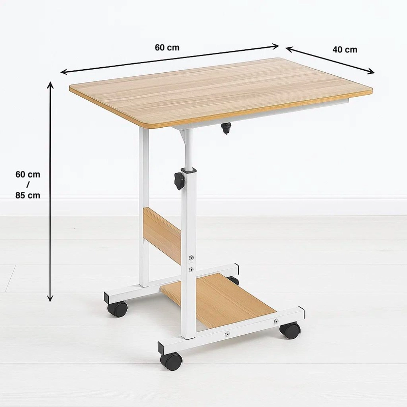 MESA KLIK MUEBLES COMPUTADOR ESCRITORIO AJUSTABLE ROBLE METAL - 8