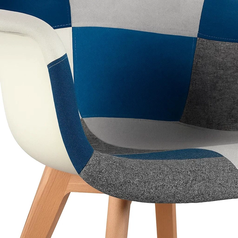 BUTACA KLIK MUEBLES PATCHWORK ACOLCHADO WOOD 1 CUERPO CELESTE SITIAL - 6