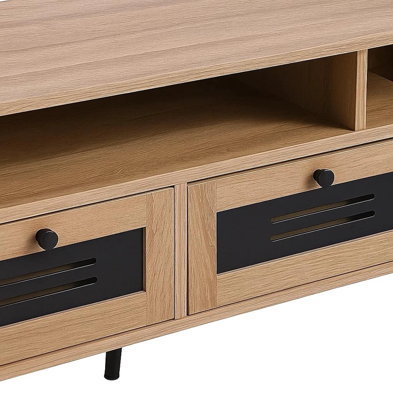 RACK TV KLIK MUEBLES PARIS MDF CAFE CLARO O BUFFET CON CAJONES - 6