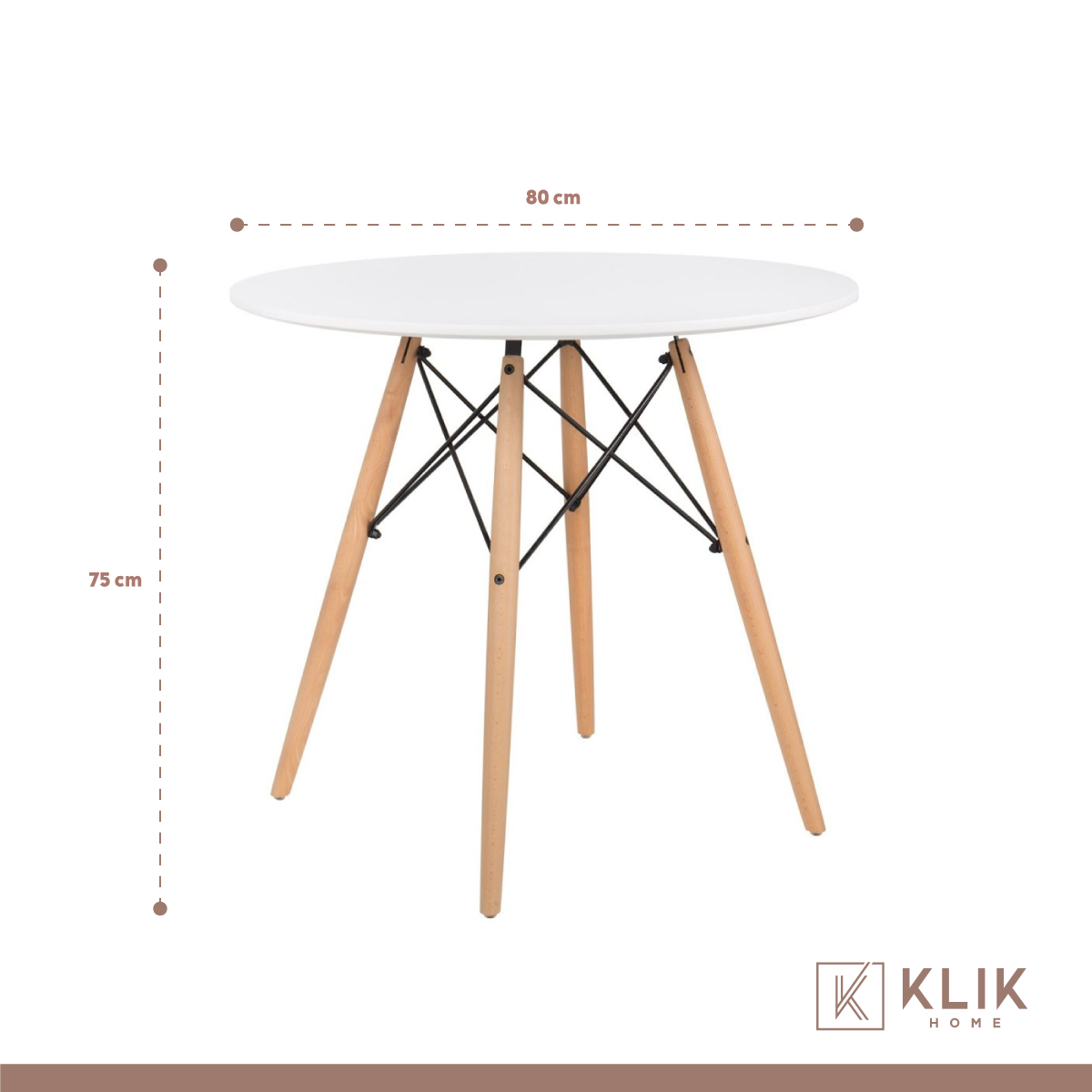COMEDOR MESA REDONDA BLANCA 80CM + 4 SILLAS WINDSOR BLANCA - 5