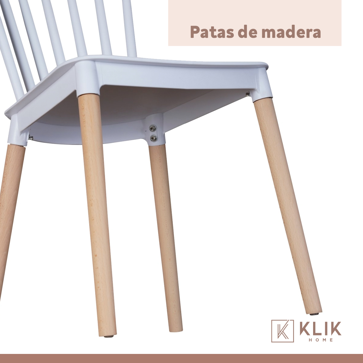 COMEDOR MESA REDONDA BLANCA 80CM + 4 SILLAS WINDSOR BLANCA - 7