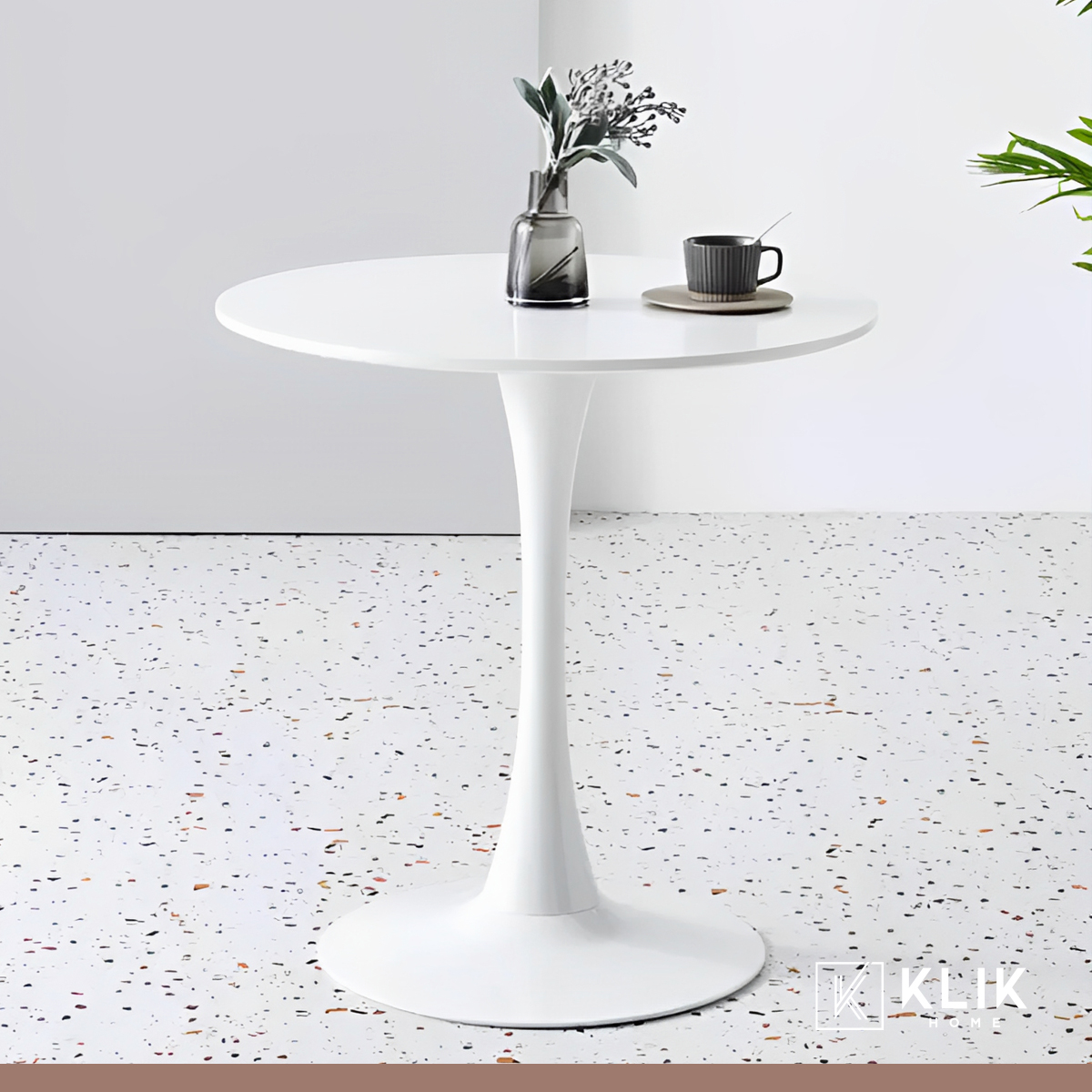 COMEDOR MESA TULIP BLANCA 80CM + 4 SILLAS WINDSOR BLANCA - 8