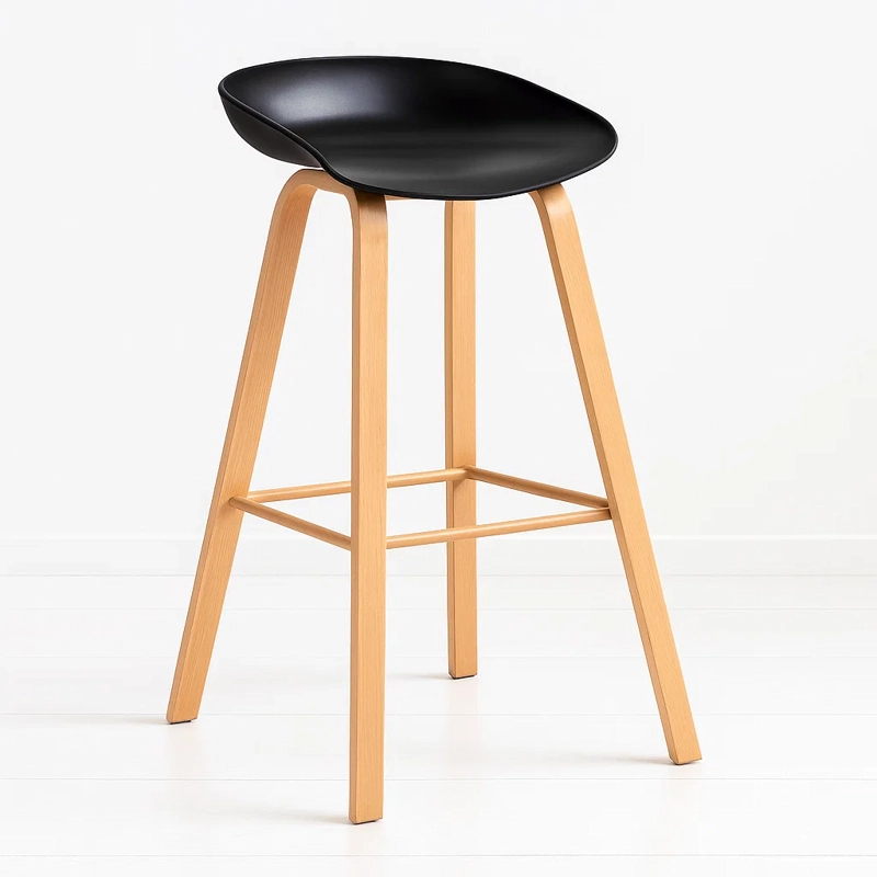 TABURETE PISO BAR NORDIC - NEGRO - 2