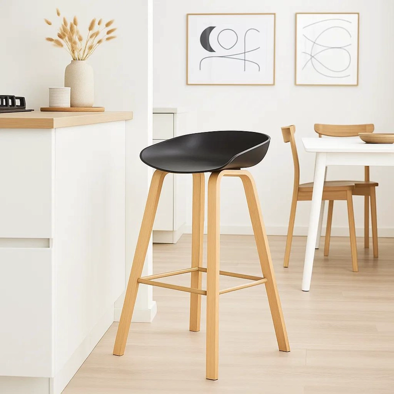 TABURETE PISO BAR NORDIC - NEGRO - 6