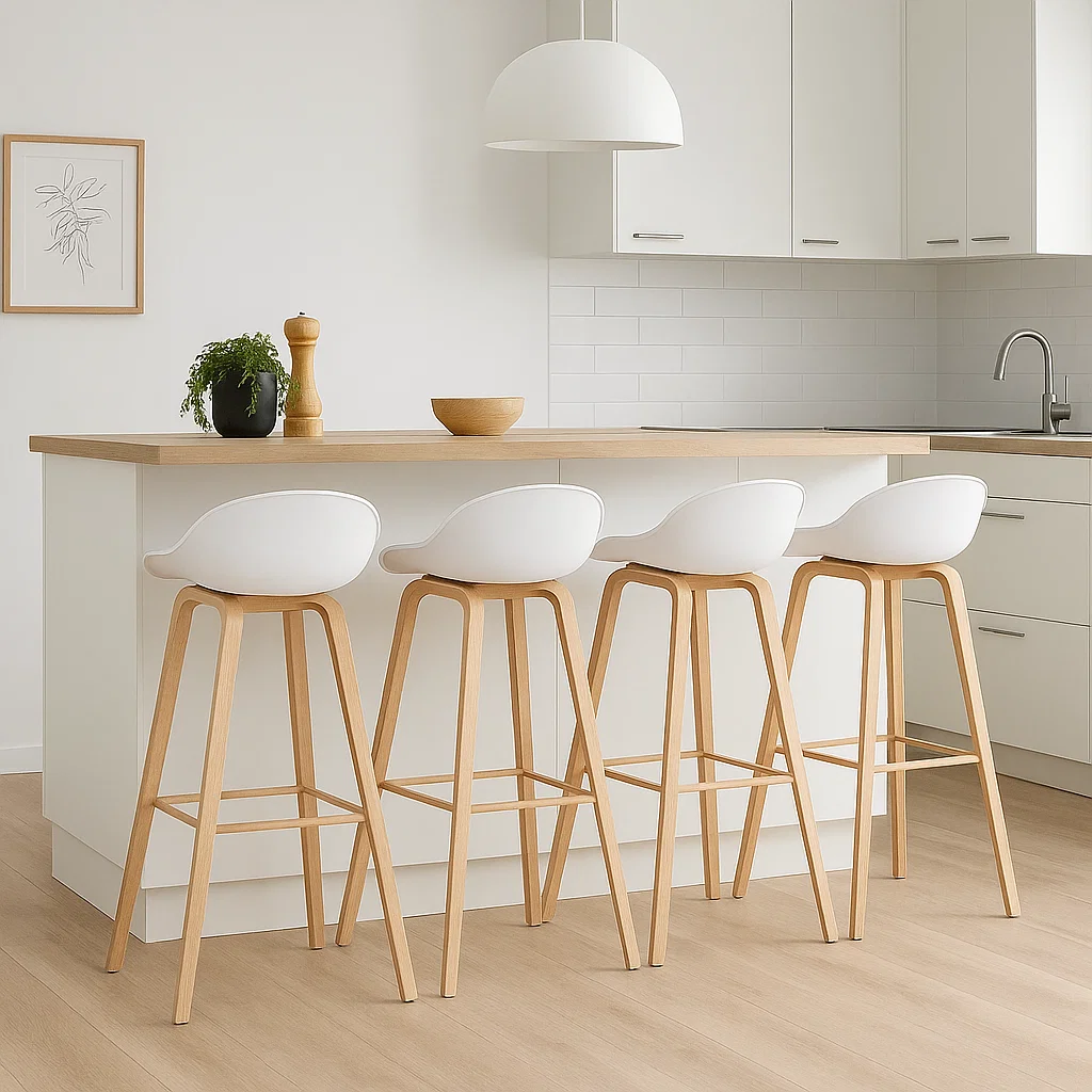 TABURETES KLIK MUEBLES NORDIC 1 CUERPO ACERO BLANCO PACK 4 - 2