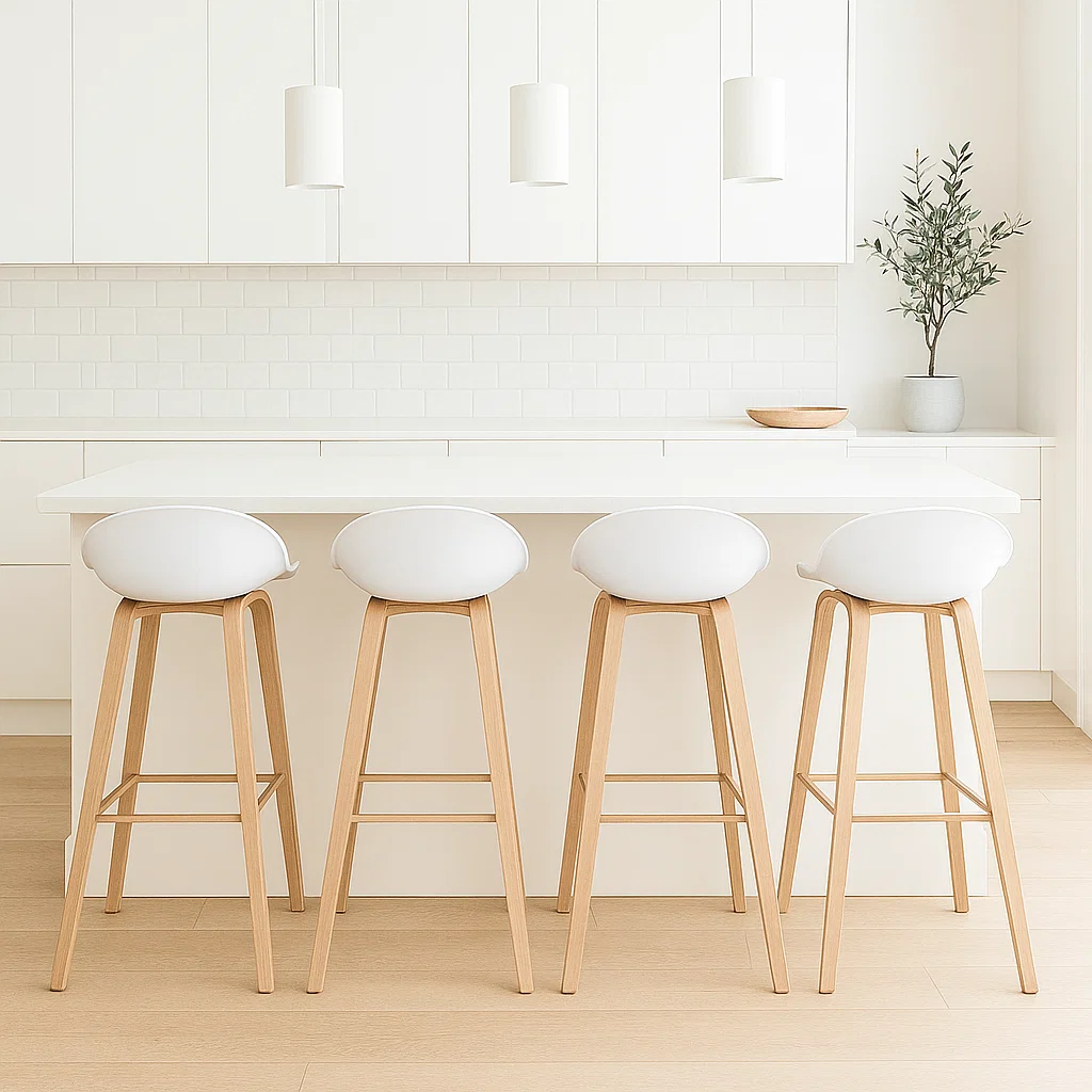 TABURETES KLIK MUEBLES NORDIC 1 CUERPO ACERO BLANCO PACK 4 - 3