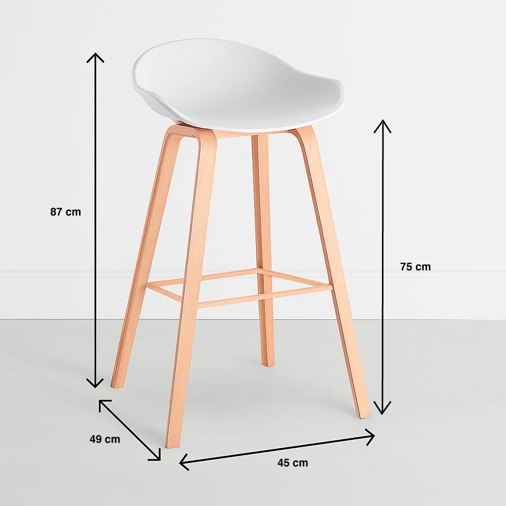 TABURETES KLIK MUEBLES NORDIC 1 CUERPO ACERO BLANCO PACK 4 - 4