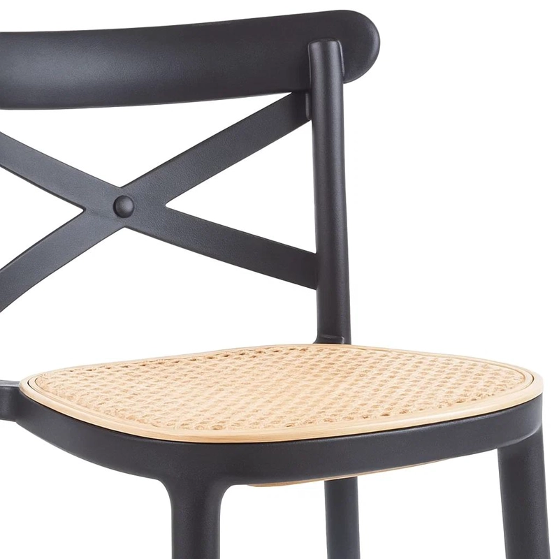 TABURETE KLIK MUEBLES CROSSBACK DANUBIO 1 CUERPO NEGRO PISO BAR O TERRAZA EXTERIOR - 6