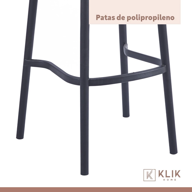 TABURETE KLIK MUEBLES CROSSBACK DANUBIO 1 CUERPO NEGRO PISO BAR O TERRAZA EXTERIOR - 8