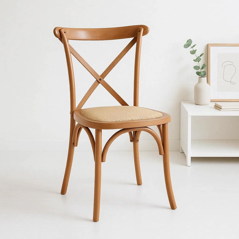 SILLA KLIK MUEBLES CROSSBACK MADERA 1 CUERPO MADERA RATTAN NATURAL - 2