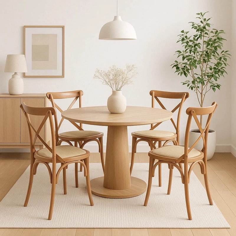 SILLA KLIK MUEBLES CROSSBACK MADERA 1 CUERPO MADERA RATTAN NATURAL - 3