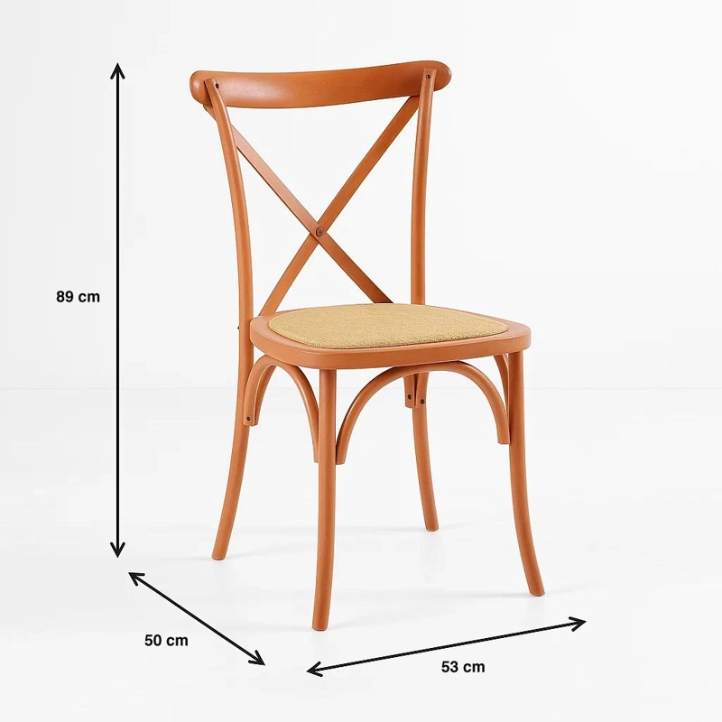SILLA KLIK MUEBLES CROSSBACK MADERA 1 CUERPO MADERA RATTAN NATURAL - 4