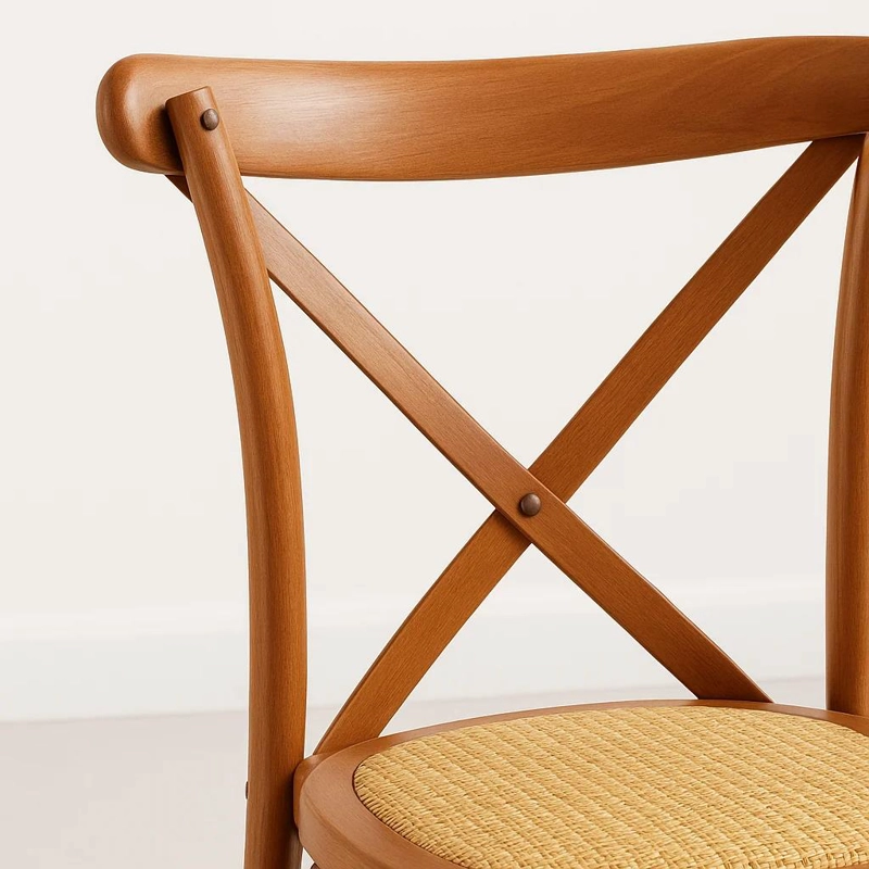 SILLA KLIK MUEBLES CROSSBACK MADERA 1 CUERPO MADERA RATTAN NATURAL - 6