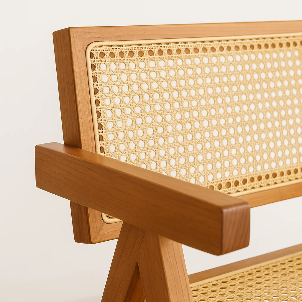 SILLA SITIAL KLIK MUEBLES CHANDIGARH 1 CUERPO MADERA RATTAN CAFE BUTACA NATURAL - 6