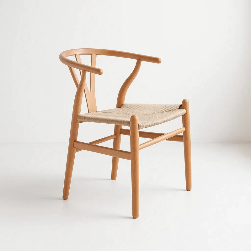 SILLA KLIK MUEBLES WISHBONE 1 CUERPO MADERA HILO CUERDA NATURAL - 1
