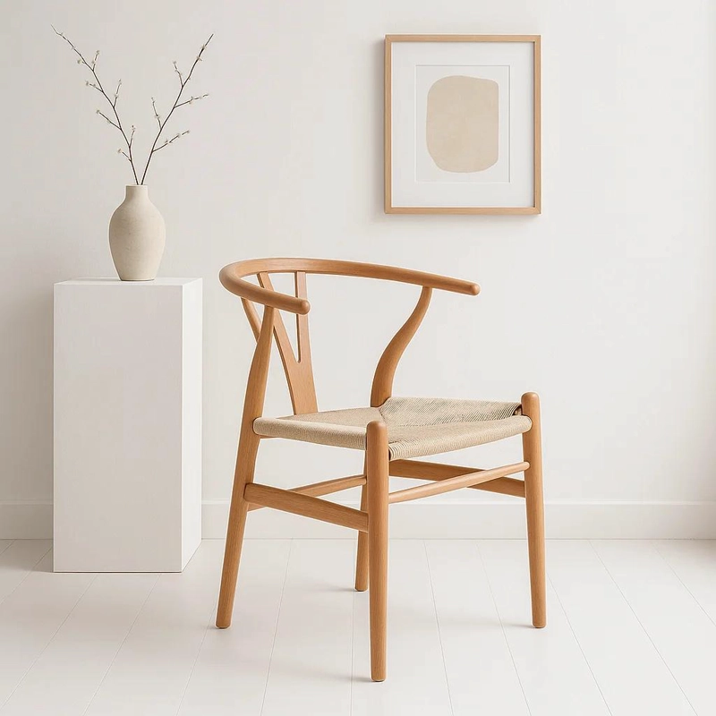 SILLA KLIK MUEBLES WISHBONE 1 CUERPO MADERA HILO CUERDA NATURAL - 2