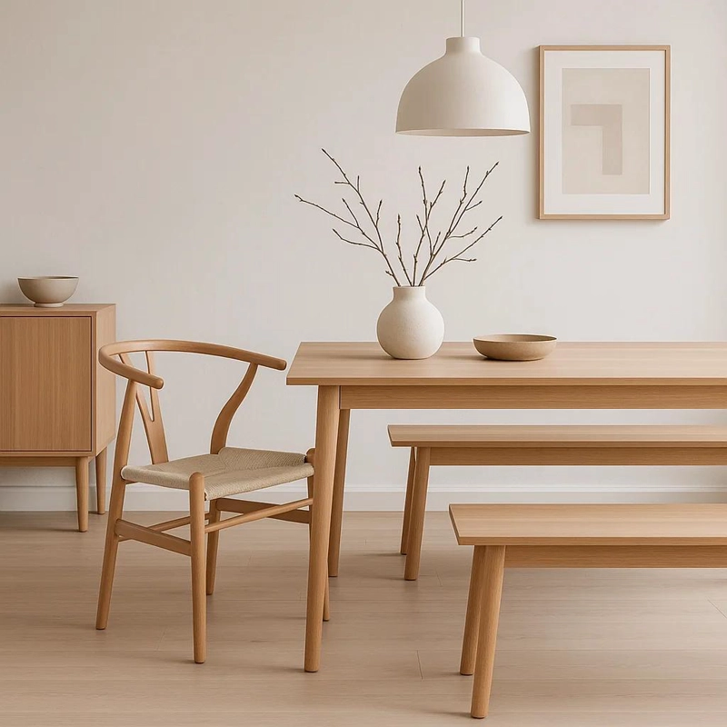 SILLA KLIK MUEBLES WISHBONE 1 CUERPO MADERA HILO CUERDA NATURAL - 3