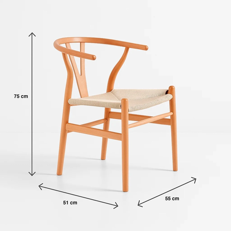 SILLA KLIK MUEBLES WISHBONE 1 CUERPO MADERA HILO CUERDA NATURAL - 8