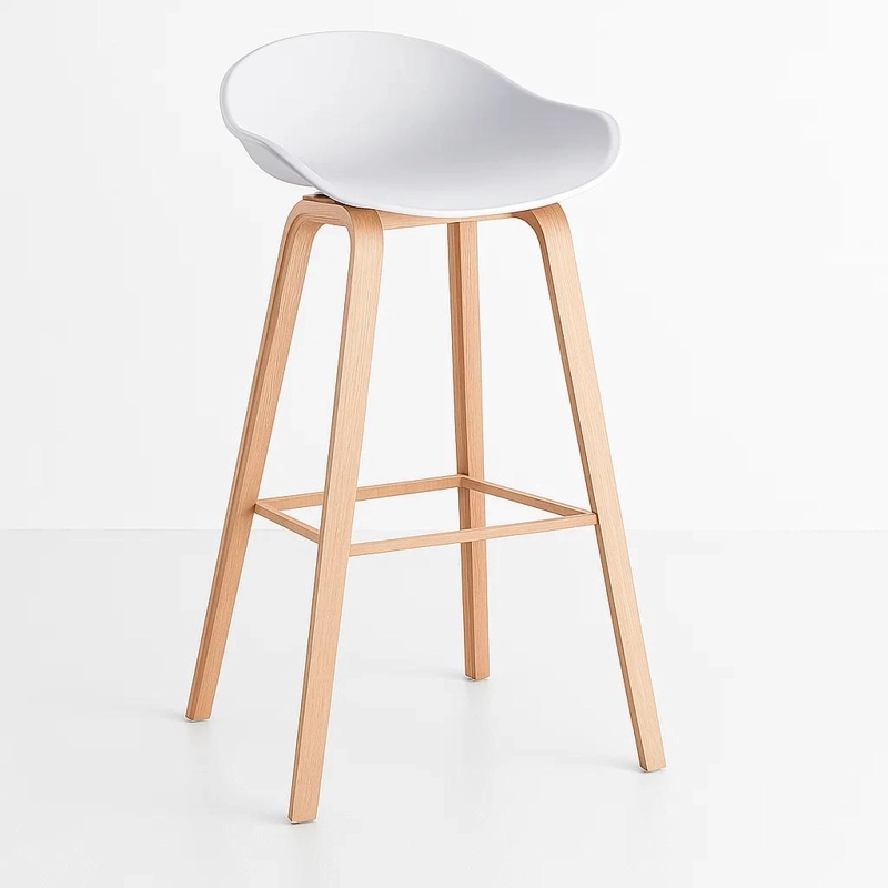 TABURETE KLIK MUEBLES NORDIC 1 CUERPO ACERO BLANCO PISO BAR - 1