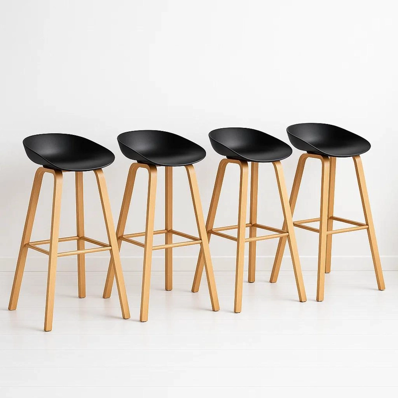 PACK DE 4 TABURETES NORDIC - NEGRO - 1