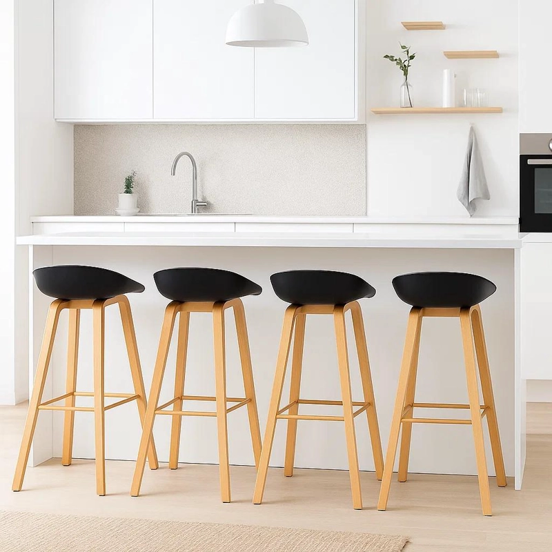 PACK DE 4 TABURETES NORDIC - NEGRO - 2