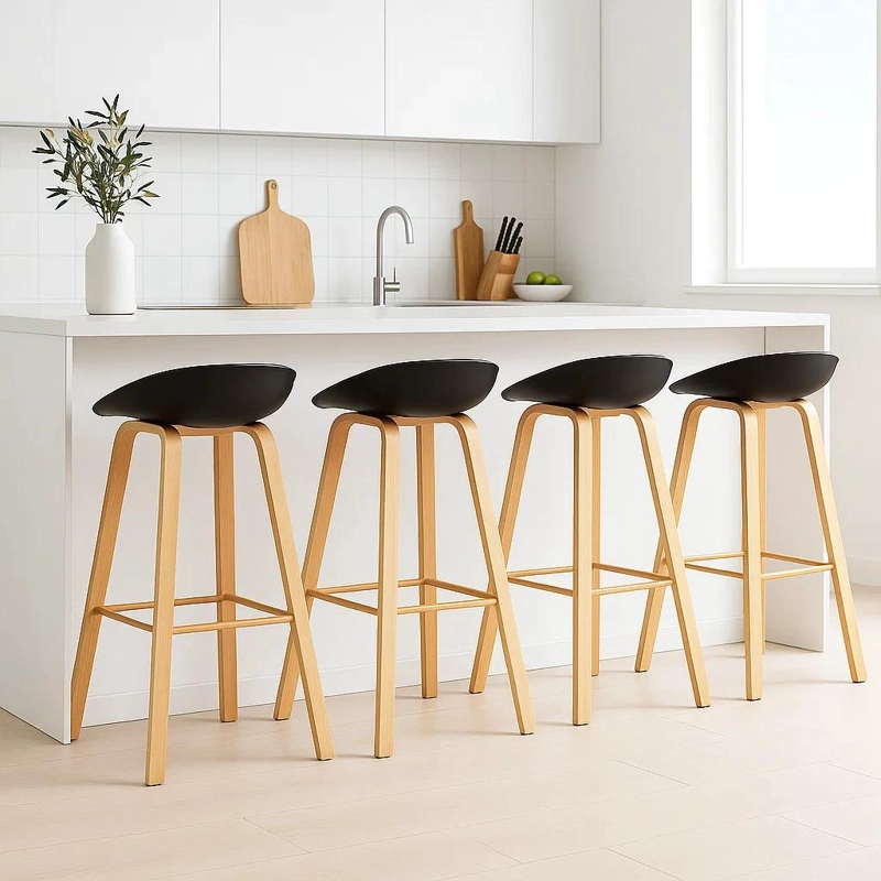 PACK DE 4 TABURETES NORDIC - NEGRO - 3