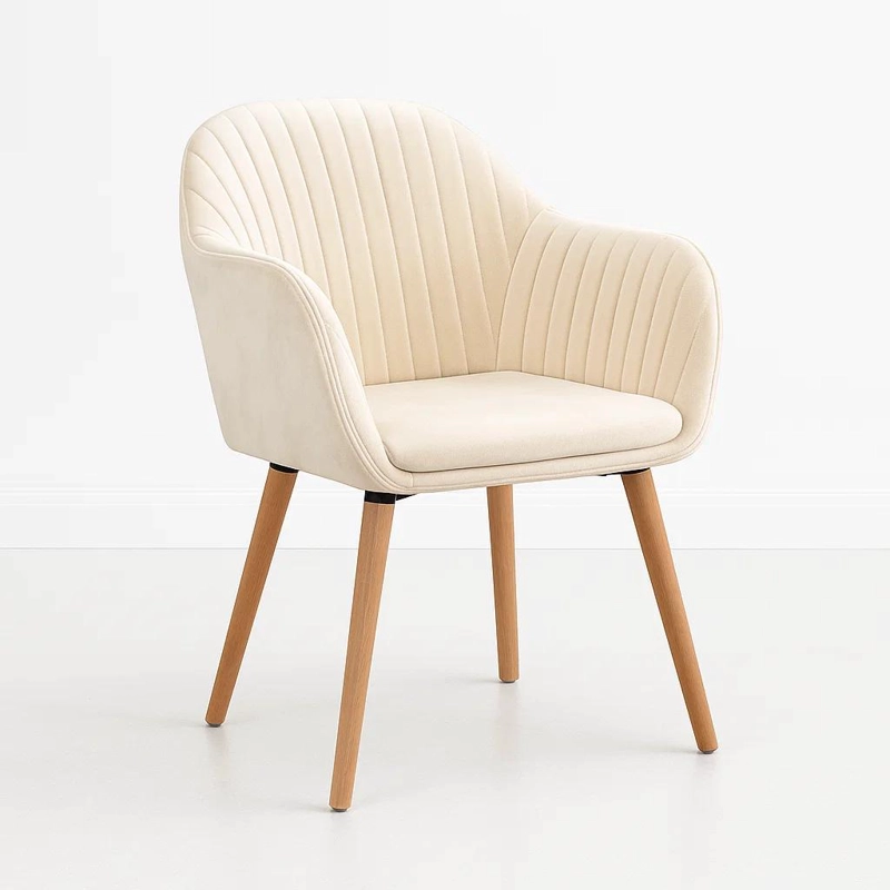 BUTACA KLIK MUEBLES DIAMANTE TERCIOPELO BEIGE SITIAL POLTRONA ACOLCHADO - 1