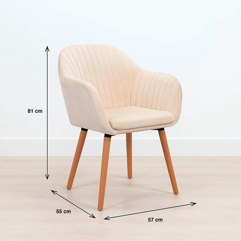 BUTACA KLIK MUEBLES DIAMANTE TERCIOPELO BEIGE SITIAL POLTRONA ACOLCHADO - 4
