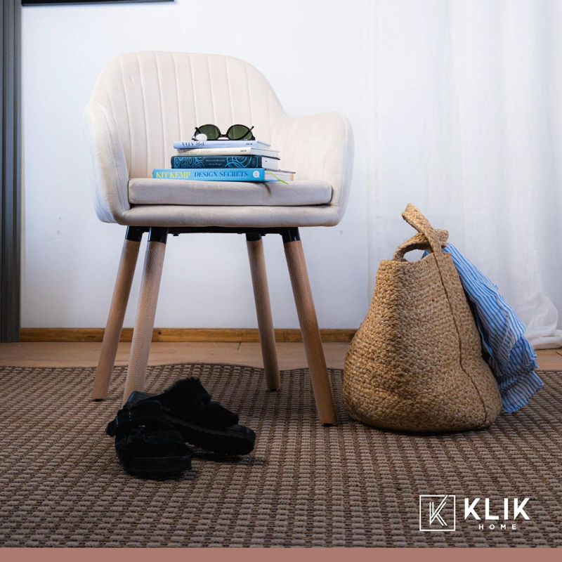 BUTACA KLIK MUEBLES DIAMANTE TERCIOPELO BEIGE SITIAL POLTRONA ACOLCHADO - 8