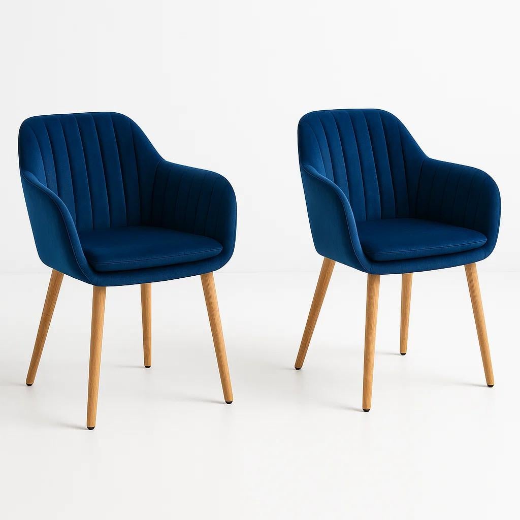 BUTACAS SITIALES KLIK MUEBLES DIAMANTE 1 CUERPO TERCIOPELO AZUL PACK 2 POLTRONAS A - 1