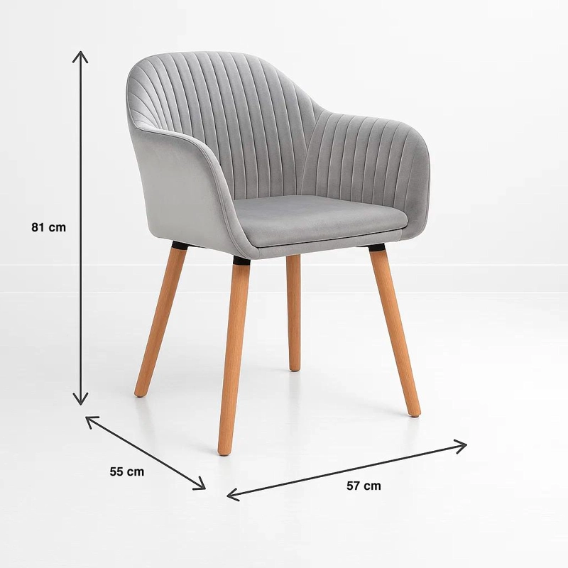 BUTACAS SITIALES KLIK MUEBLES DIAMANTE 1 CUERPO TERCIOPELO GRIS PACK 2 POLTRONAS G - 4