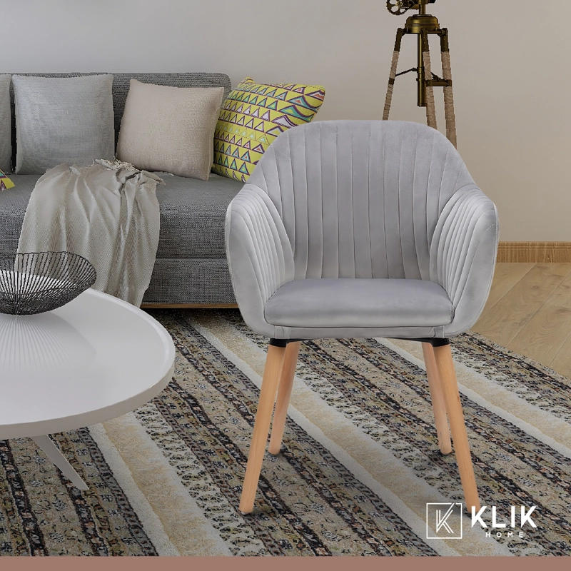 BUTACAS SITIALES KLIK MUEBLES DIAMANTE 1 CUERPO TERCIOPELO GRIS PACK 2 POLTRONAS G - 8
