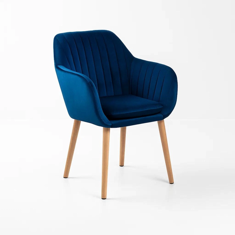 BUTACA KLIK MUEBLES DIAMANTE TERCIOPELO AZUL SITIAL POLTRONA ACOLCHADO - 1