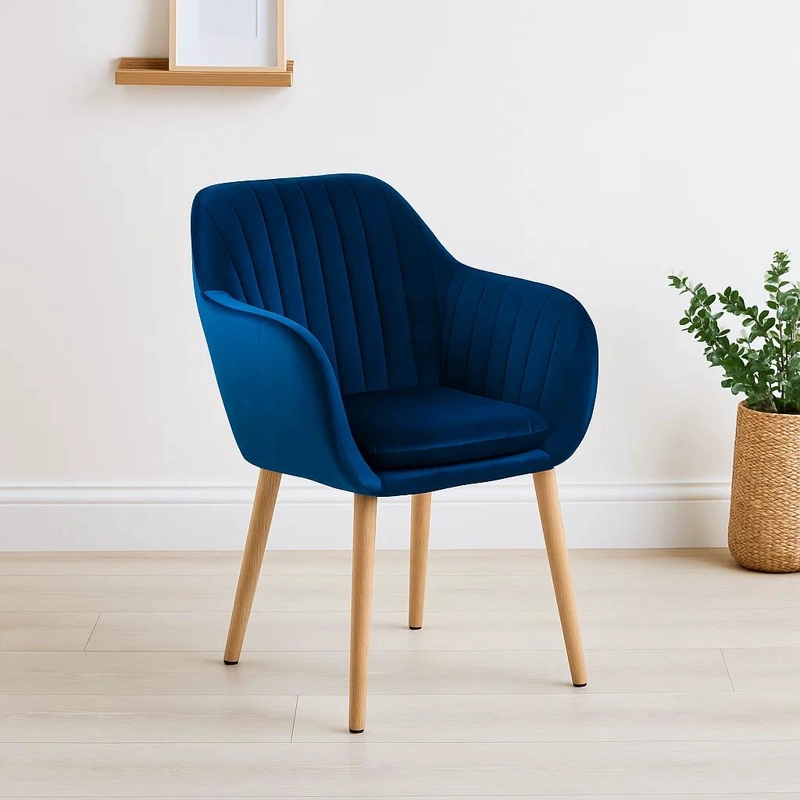 BUTACA KLIK MUEBLES DIAMANTE TERCIOPELO AZUL SITIAL POLTRONA ACOLCHADO - 2