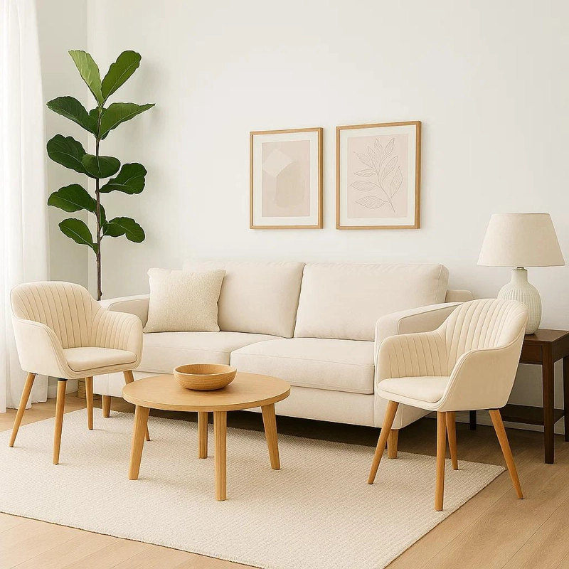 BUTACAS SITIALES KLIK MUEBLES DIAMANTE 1 CUERPO TERCIOPELO BEIGE PACK 2 POLTRONAS B - 3