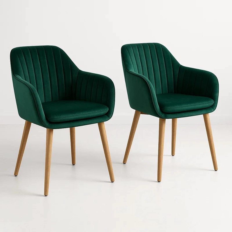 BUTACAS SITIALES KLIK MUEBLES DIAMANTE 1 CUERPO TERCIOPELO VERDE PACK 2 POLTRONA VE - 1