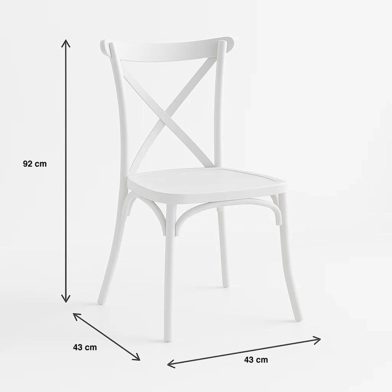 SILLAS TERRAZA O COMEDOR KLIK MUEBLES CROSSBACK BLANCAS PACK 4 DANUBIO - 4