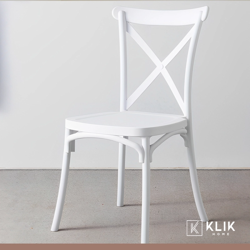 SILLAS TERRAZA O COMEDOR KLIK MUEBLES CROSSBACK BLANCAS PACK 4 DANUBIO - 8