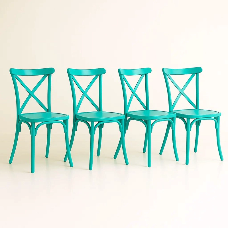 SILLAS TERRAZA O COMEDOR KLIK MUEBLES CROSSBACK MENTA PACK 4 DANUBIO - 1