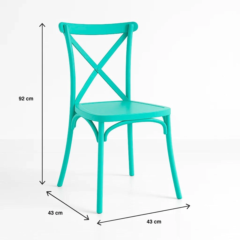 SILLAS TERRAZA O COMEDOR KLIK MUEBLES CROSSBACK MENTA PACK 4 DANUBIO - 4