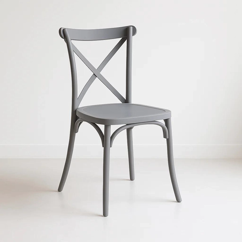 SILLA KLIK MUEBLES CROSSBACK 1 CUERPO GRIS DANUBIO TERRAZA EXTERIOR O COMEDOR - 1